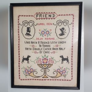 Vintage 1934 cross-stitch